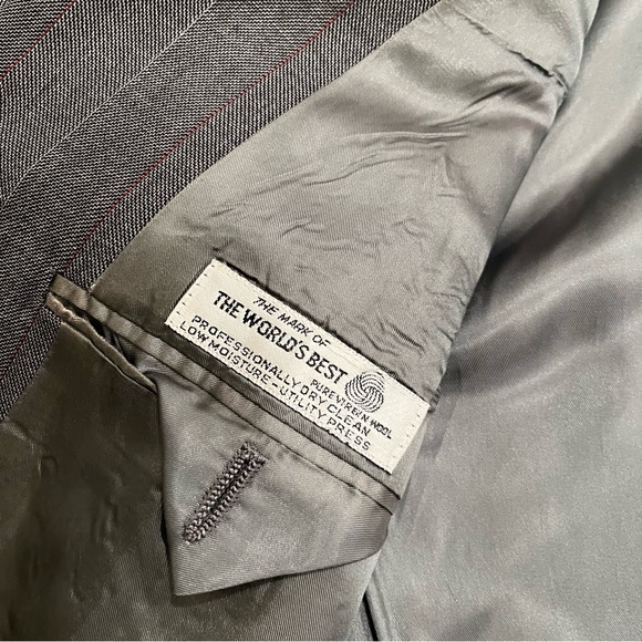 Christian Dior Men’s Wool Two Button Blazer Gray Stripe Size 44 - Picture 7 of 11